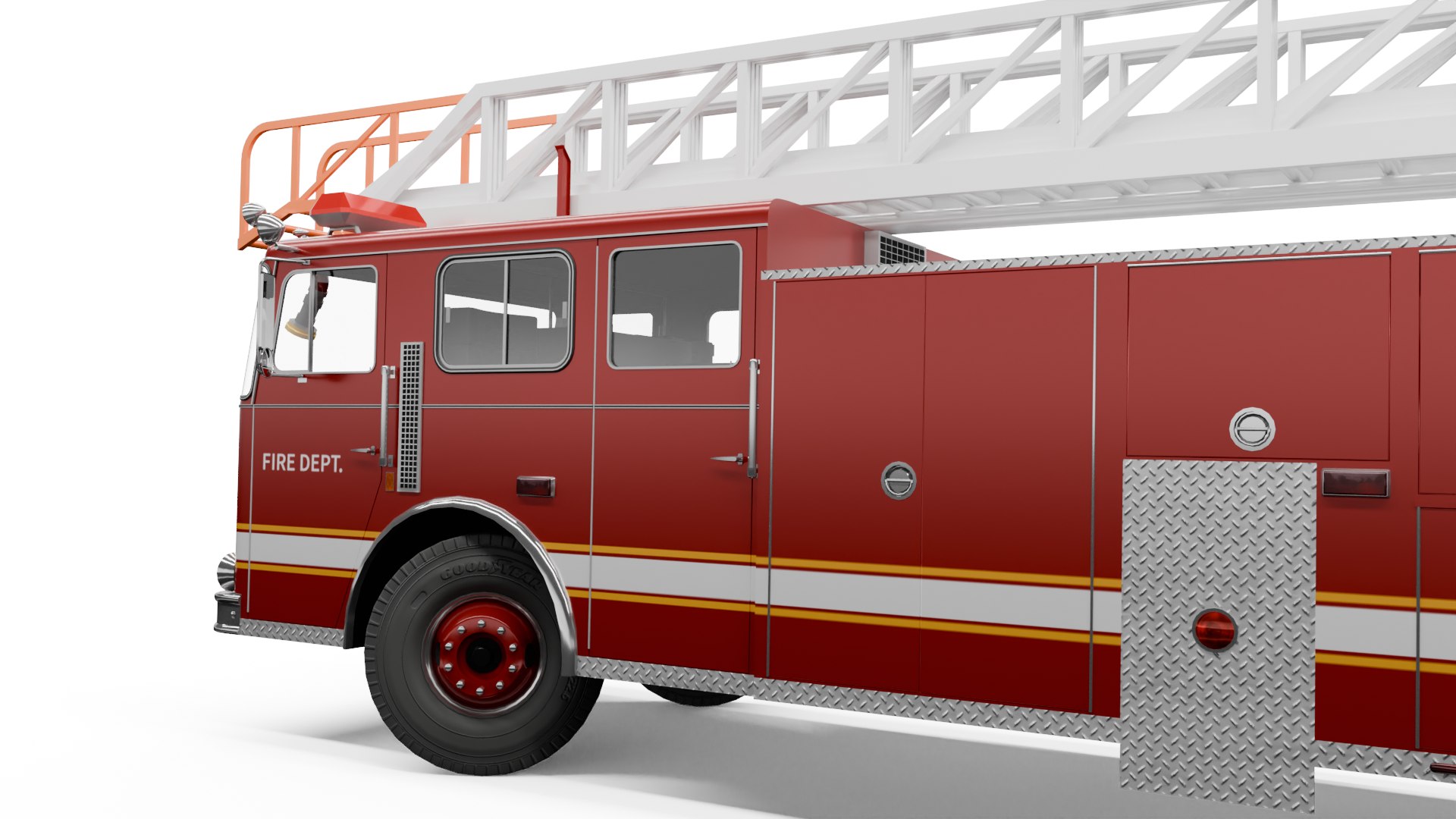 1990 Seagrave 110ft Aerial Ladder Fire Truck Low Poly 3D - TurboSquid ...