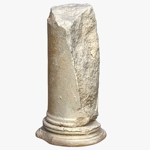 medieval stone column piece 3D model