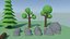 3D trees rocks logs polys