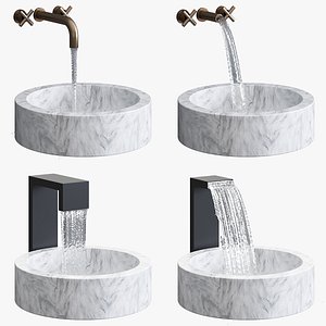 Animated pouring water basins set 01