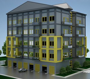 Apartment Building 02 3D