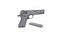 Pistola M1911 PBR de baja poli