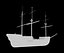 Galleon BattleShip Low-poly 3D model