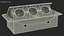 Damped Outlet Socket Three Plug Grey