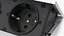 Damped Outlet Socket Three Plug Grey