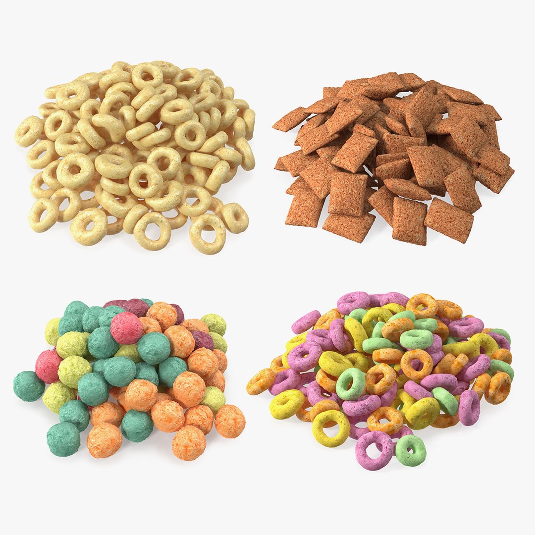 Breakfast Cereal Meal Collection 3D model preview