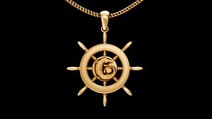 wheel crocodile pendant