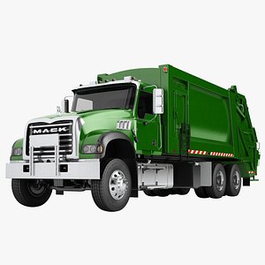3D Mack 2021 Granite MHD Garbage Truck 01 model