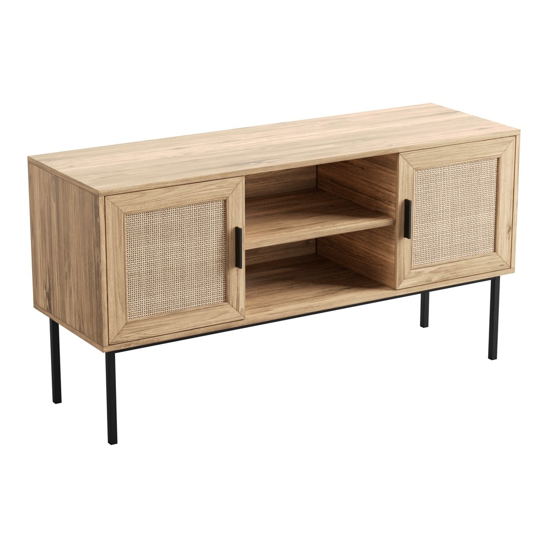 Rattan Door TV Stand Light Wood PASCO Modelo 3D TurboSquid 1922787