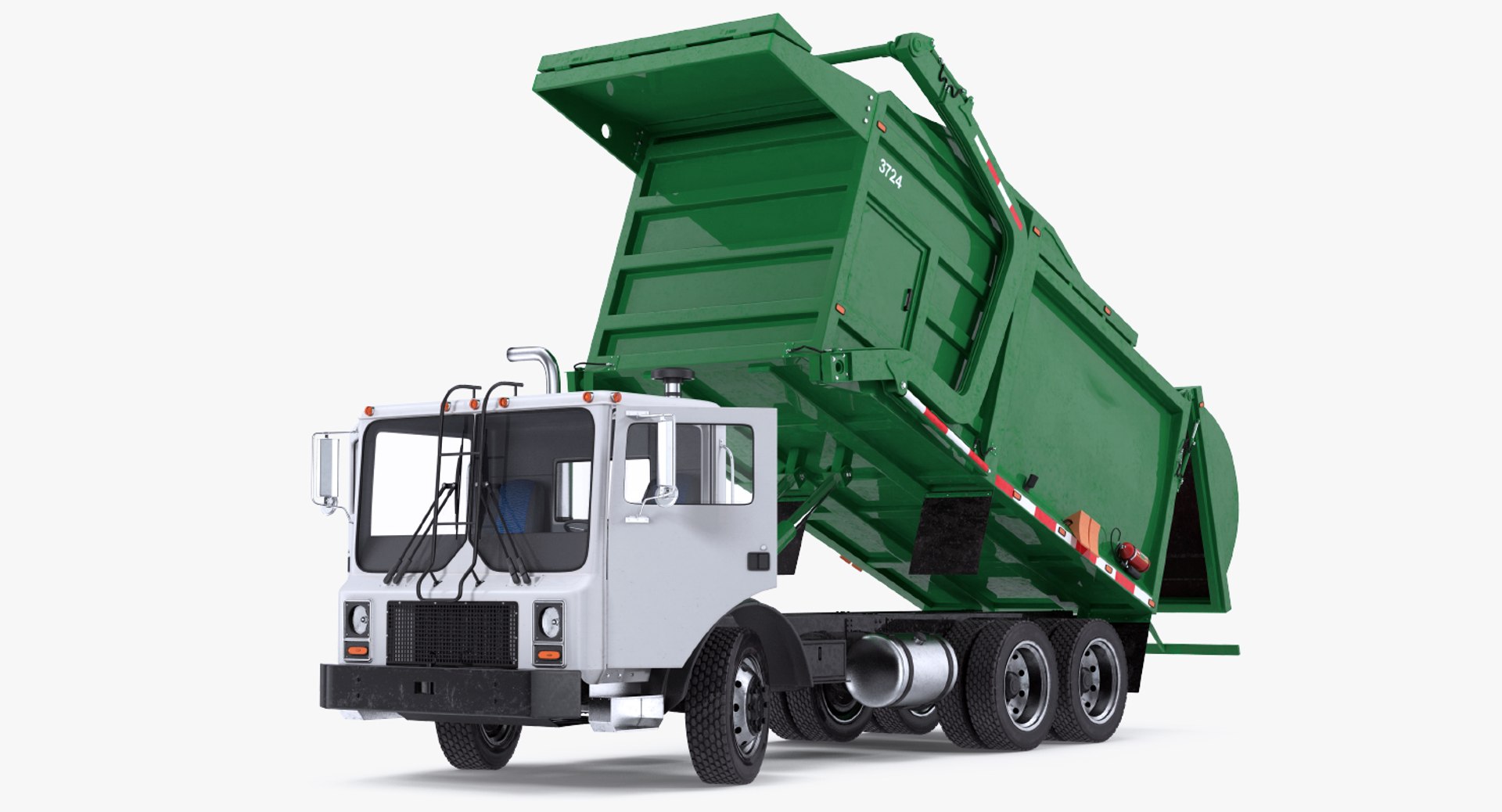 Trash Truck Generic Rigged 3D model preview