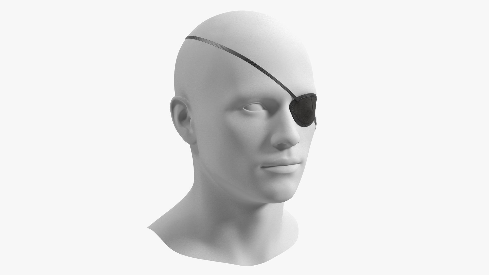 Black Eye Patch on Mannequin 3D model preview