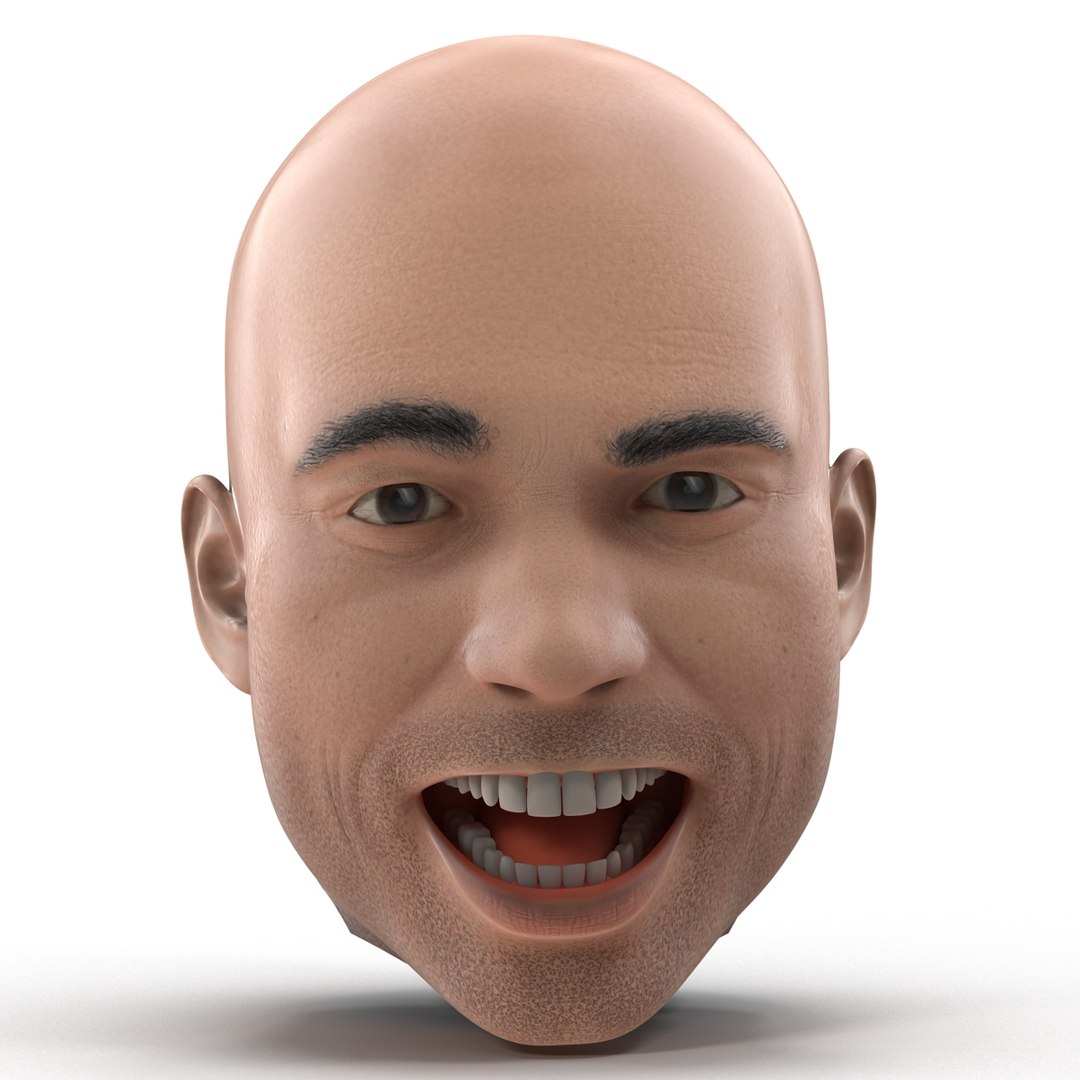 Male Head Rigged 3D model preview