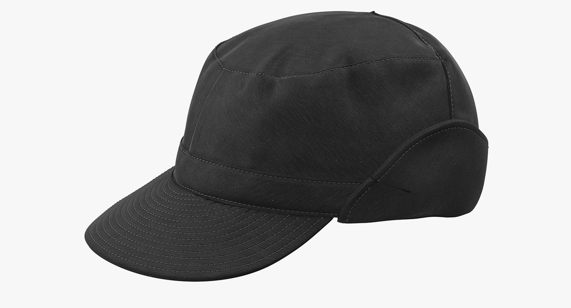 Black Field Hat 3D model preview