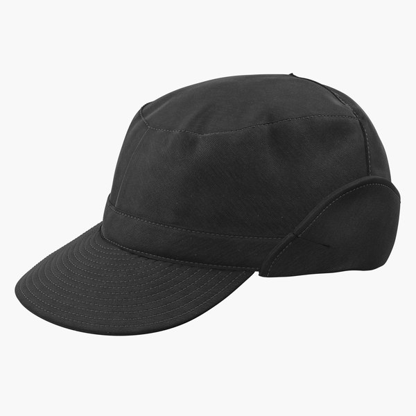 3D black field hat model