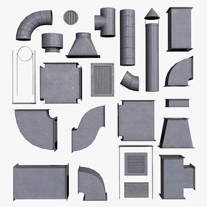 Air Ventilation Duct Set Low Poly