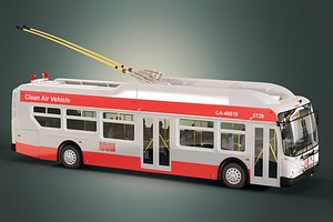 San Francisco Trolleybus Short SFMTA 3D model