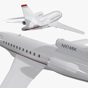 Jet Plane Dassault Falcon 900 White No Chassis