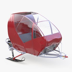 3D model Snowmobile Carriage Trailer