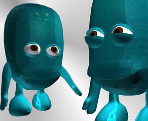 cute baby alien cartoon 3d model