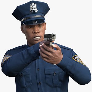 african american nypd police 3D model