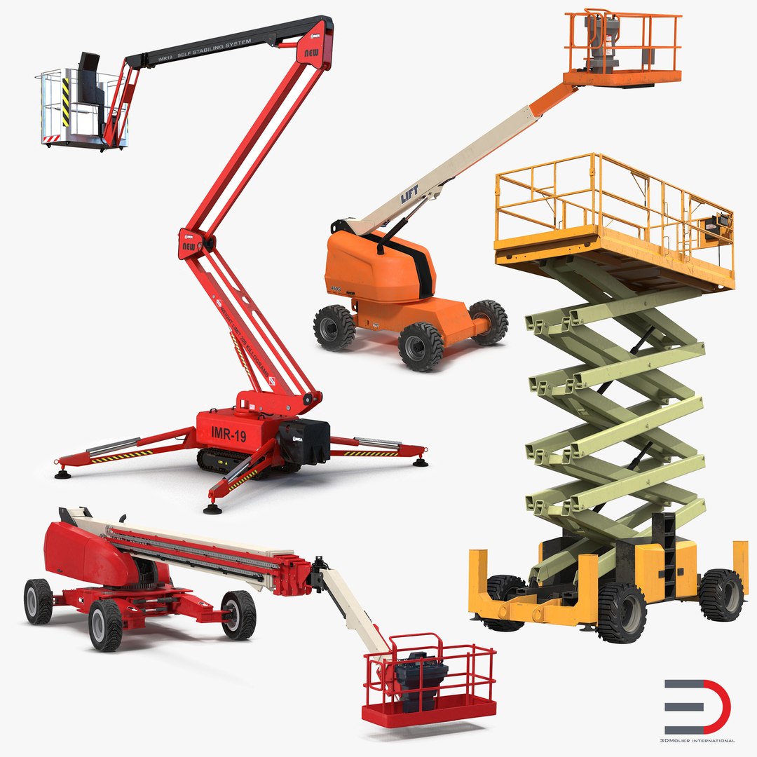 Telescopic Boom Lifts Collection 3D model preview