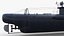 Modello 3D low-poly del sottomarino tedesco della Seconda Guerra Mondiale U299 Tipo VIIC 41.
