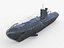 Modello 3D low-poly del sottomarino tedesco della Seconda Guerra Mondiale U299 Tipo VIIC 41.