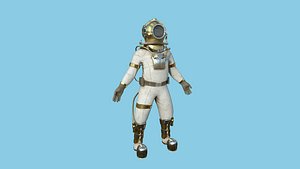Diving Suit 03 - White Gold - Character Design Fashion model