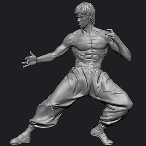 3d bruce lee statue zbrush