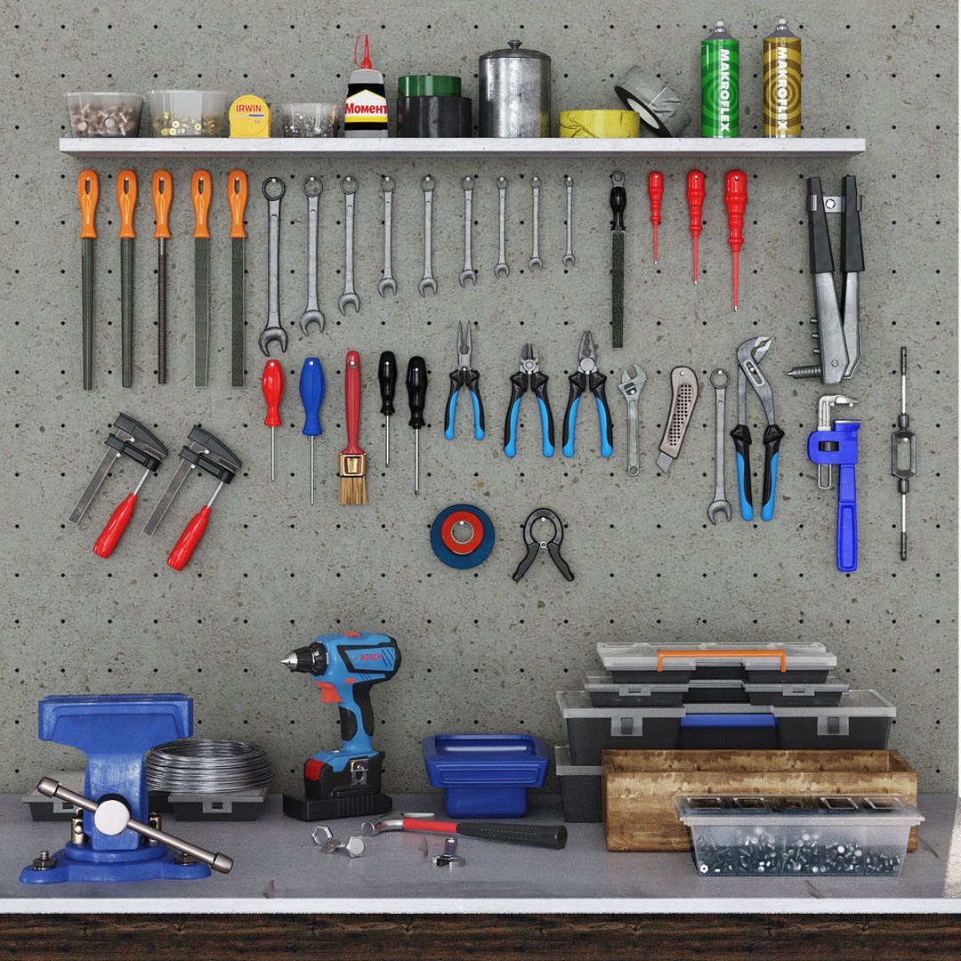 3D garage tools https://p.turbosquid.com/ts-thumb/7I/kn25p1/21/5/jpg/1704398412/1920x1080/fit_q87/9c3dc4807040ea9069df49f54f7b86a53a1bfcf9/5.jpg