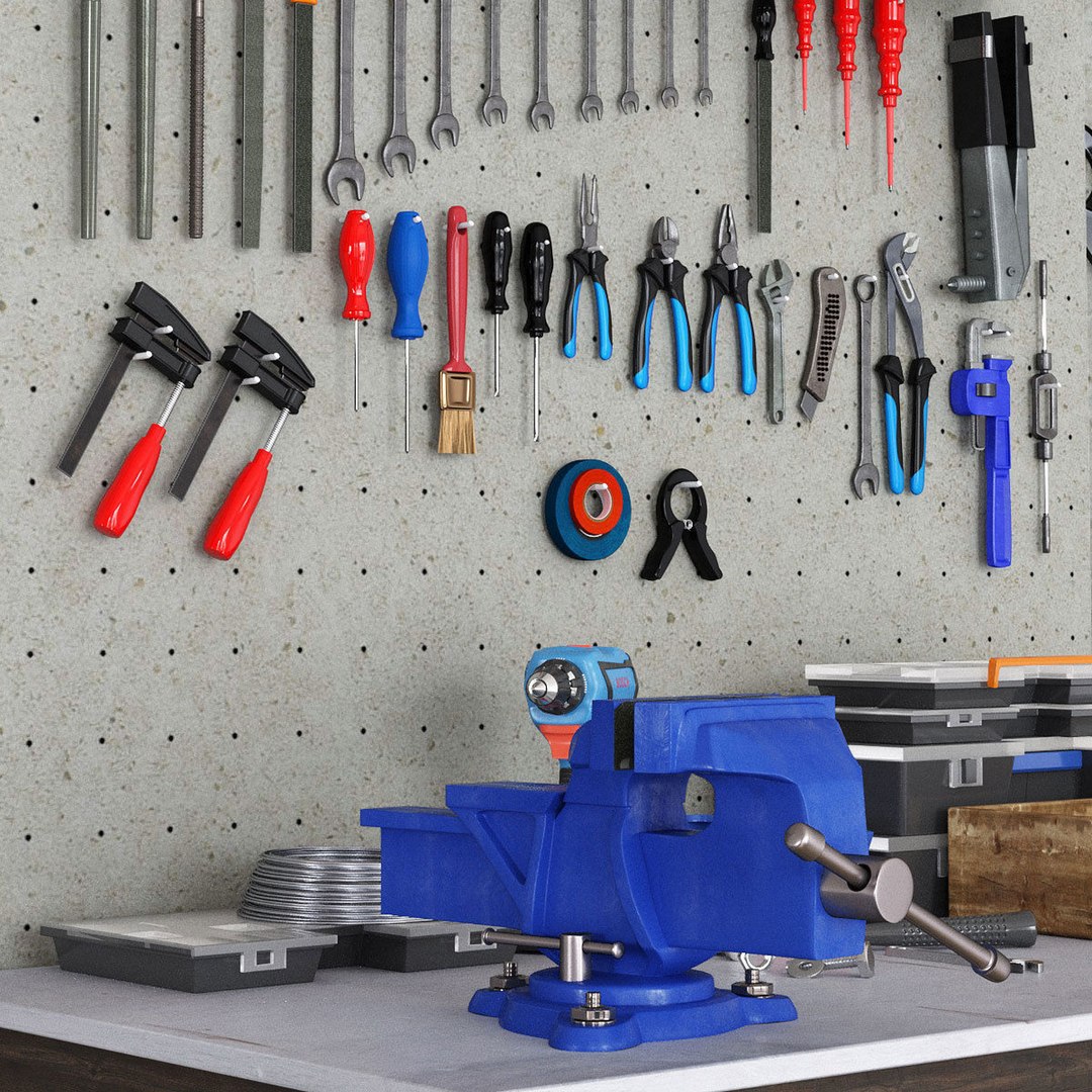 3D garage tools https://p.turbosquid.com/ts-thumb/7I/kn25p1/jf/2/jpg/1704398411/1920x1080/fit_q87/b533b1cc12838be4d22fde9b301396dbc541fa95/2.jpg