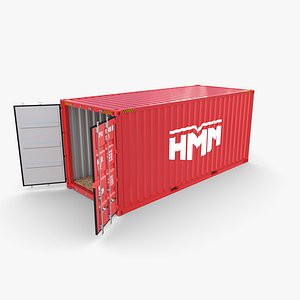 20ft Shipping Container HMM v2 3D model