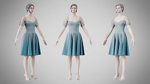 3D Dress 09 Weldon Blue model