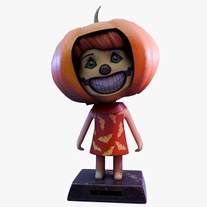 Bobblehead Girl Pumpkin 3D