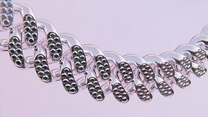 Diamond Link Chain - Modeled Diamonds 3D model