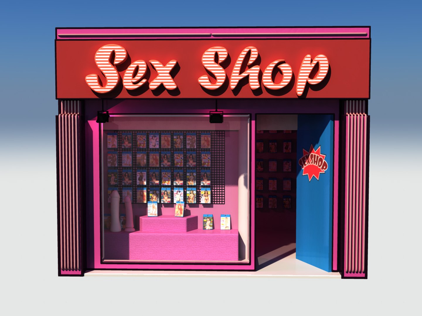 3d Cartoon Sex Shop Model