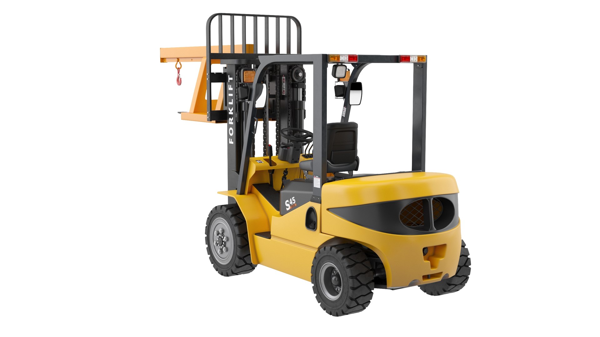 Forklift With A Crane 3D Model - TurboSquid 2048889