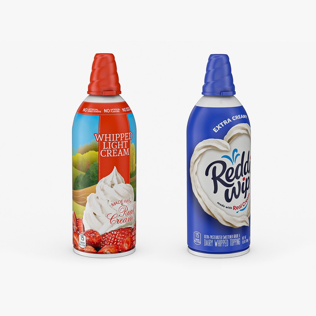 Creamy Whipped Topping Cans Collection 3D model preview