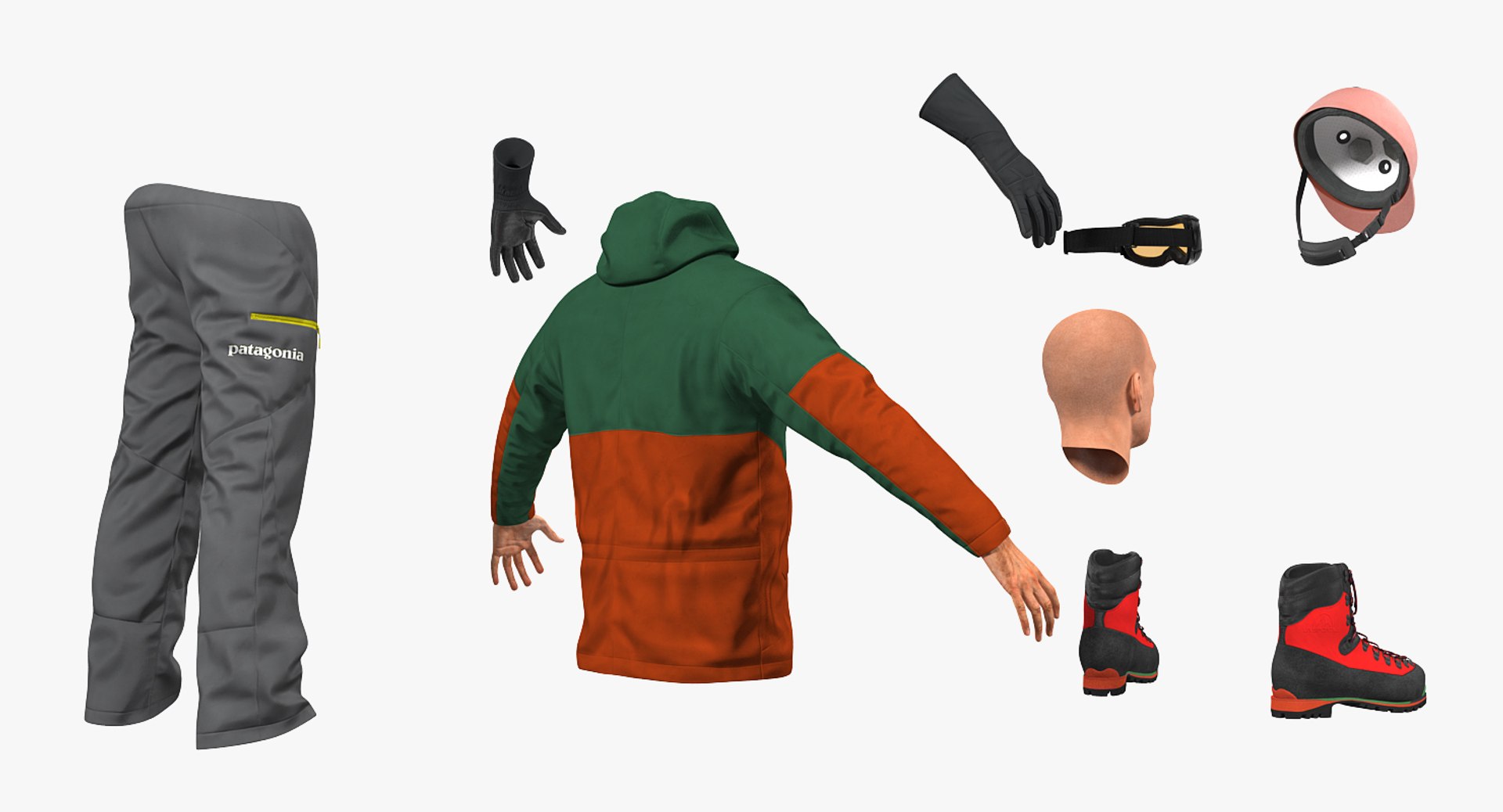 3D snowboarder winter sports gear - TurboSquid 1312018