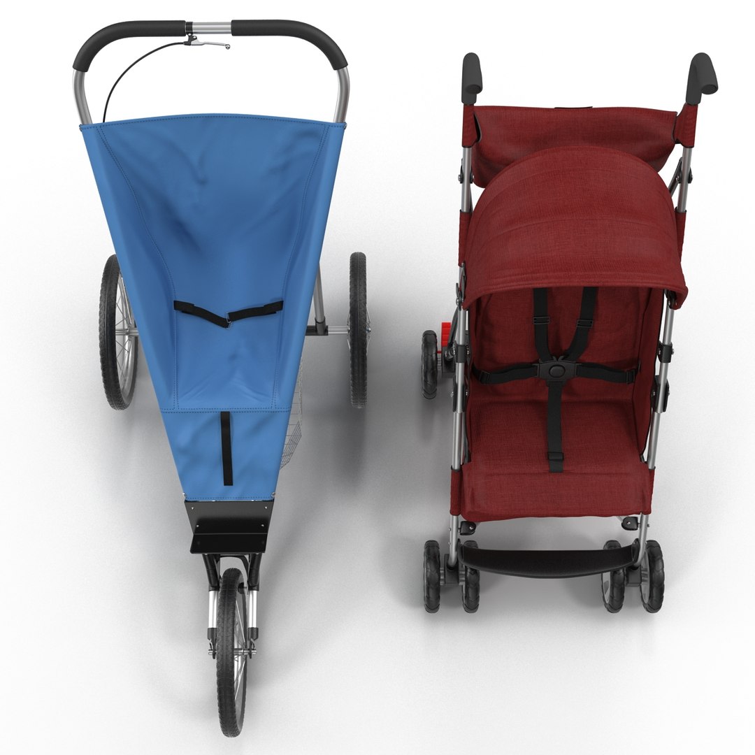 3d Model Baby Strollers Modeled 3