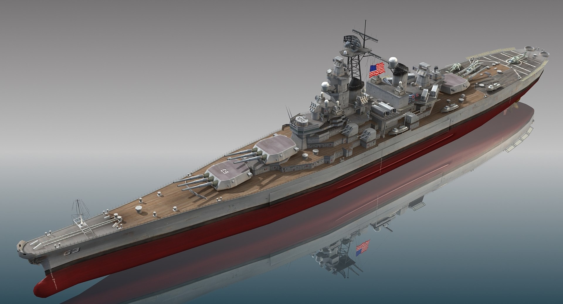 3D uss missouri bb-63 - TurboSquid 1316647