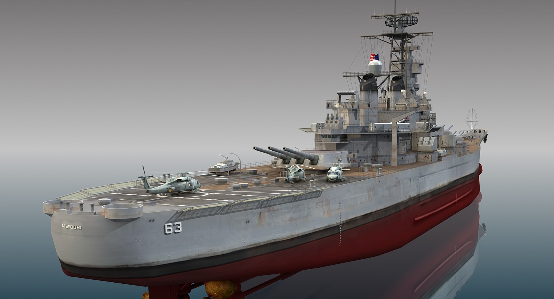 3D uss missouri bb-63 - TurboSquid 1316647