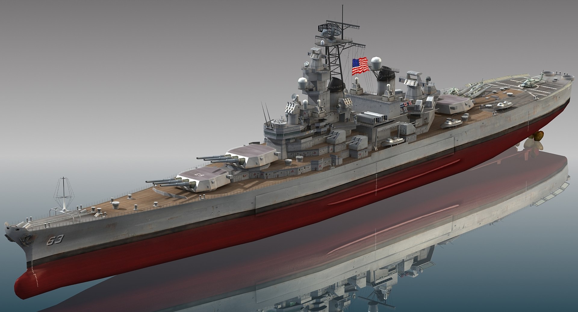 3D uss missouri bb-63 - TurboSquid 1316647