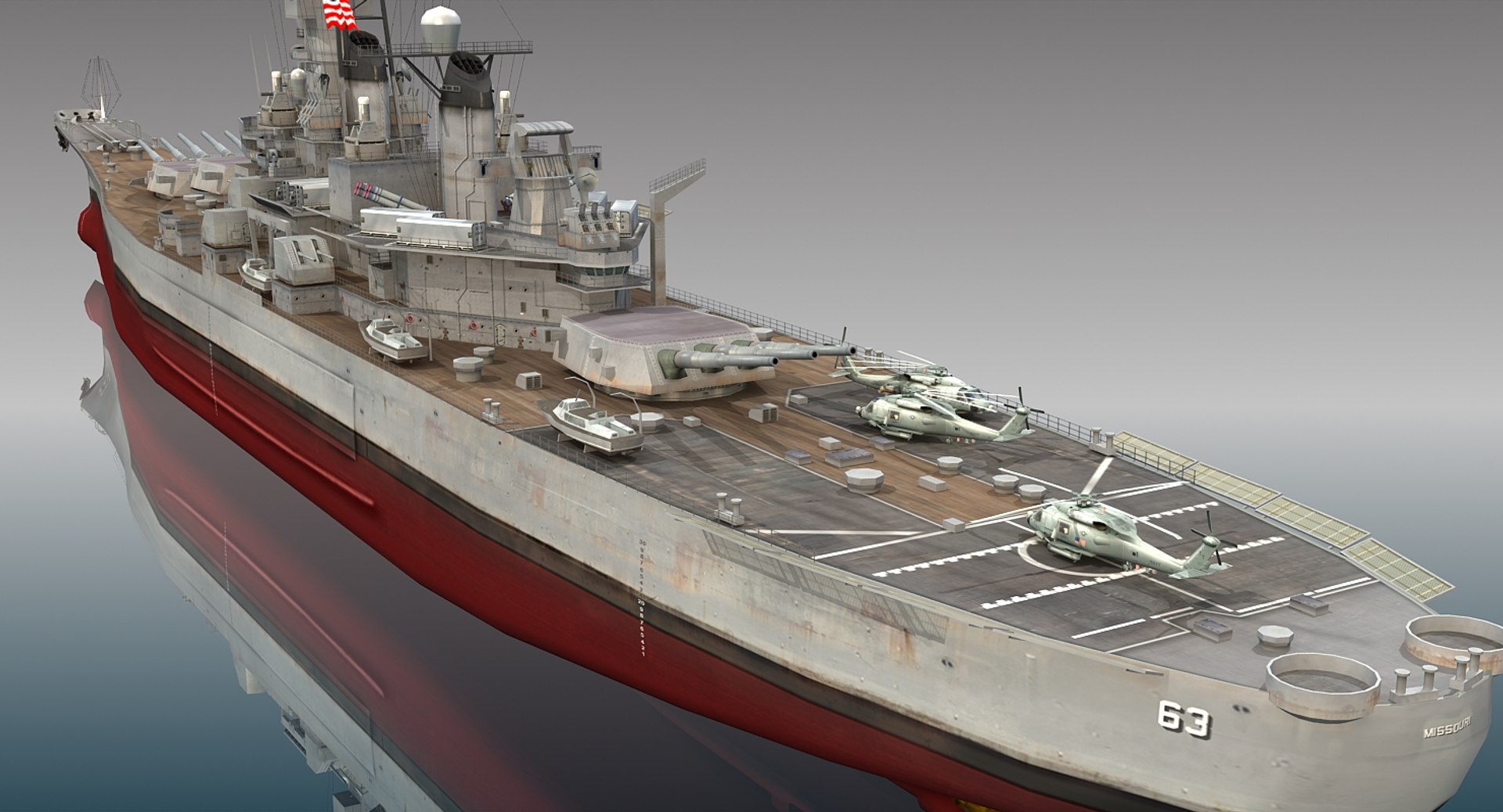 3D uss missouri bb-63 - TurboSquid 1316647