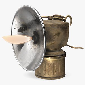 Retro Brass Carbide Lamp Old 3D
