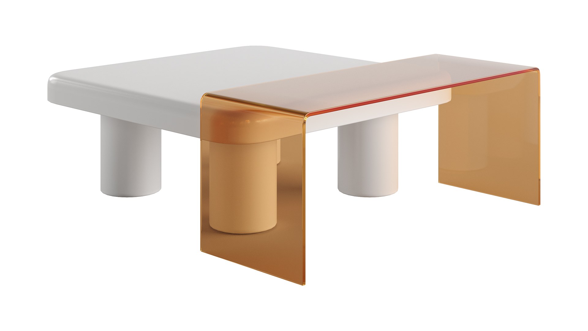 Square Nesting Coffee Table Set By Homary 3D Model - TurboSquid 1998591