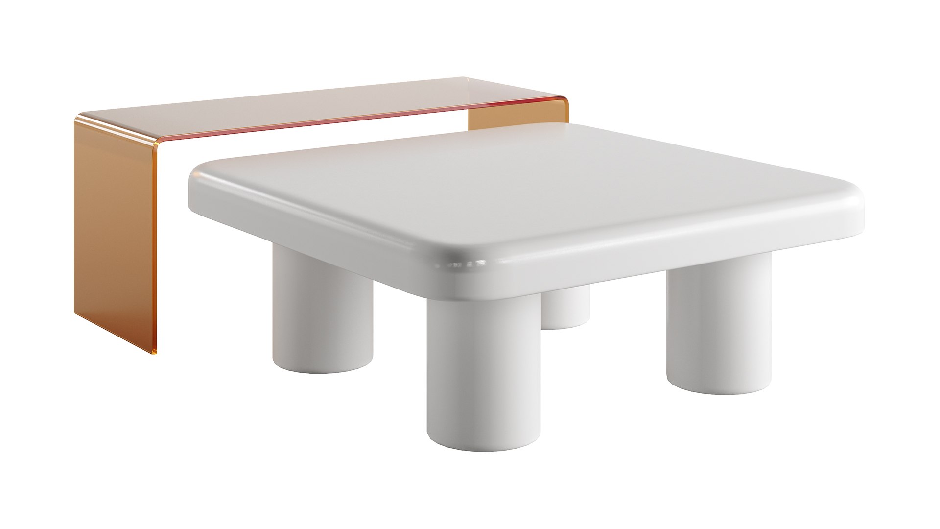Square Nesting Coffee Table Set By Homary 3D Model - TurboSquid 1998591