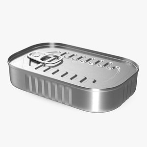 Rectangular Can with Pull Tab Lid 3D model