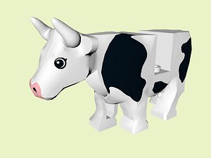3D lego farm cow model