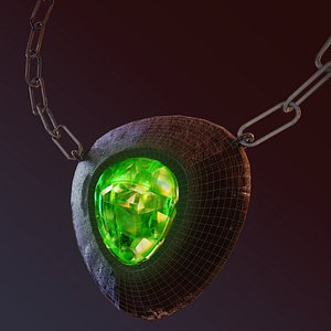 Game Amulet PBR and UW 3D model